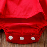 Frilled Red Lace One-Piece Dress For Girls