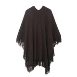 Tassel embellished knitted cloak jacket