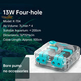 Super Quiet Aquarium Air Pump, Ultra-Low Noise Silent Operation with Adjustable High-Power Bubbler for Fish Tanks