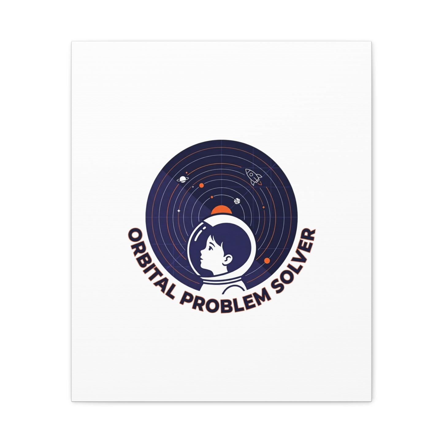Orbital Problem Solver Canvas | space mission patch, astronaut art, cosmic science