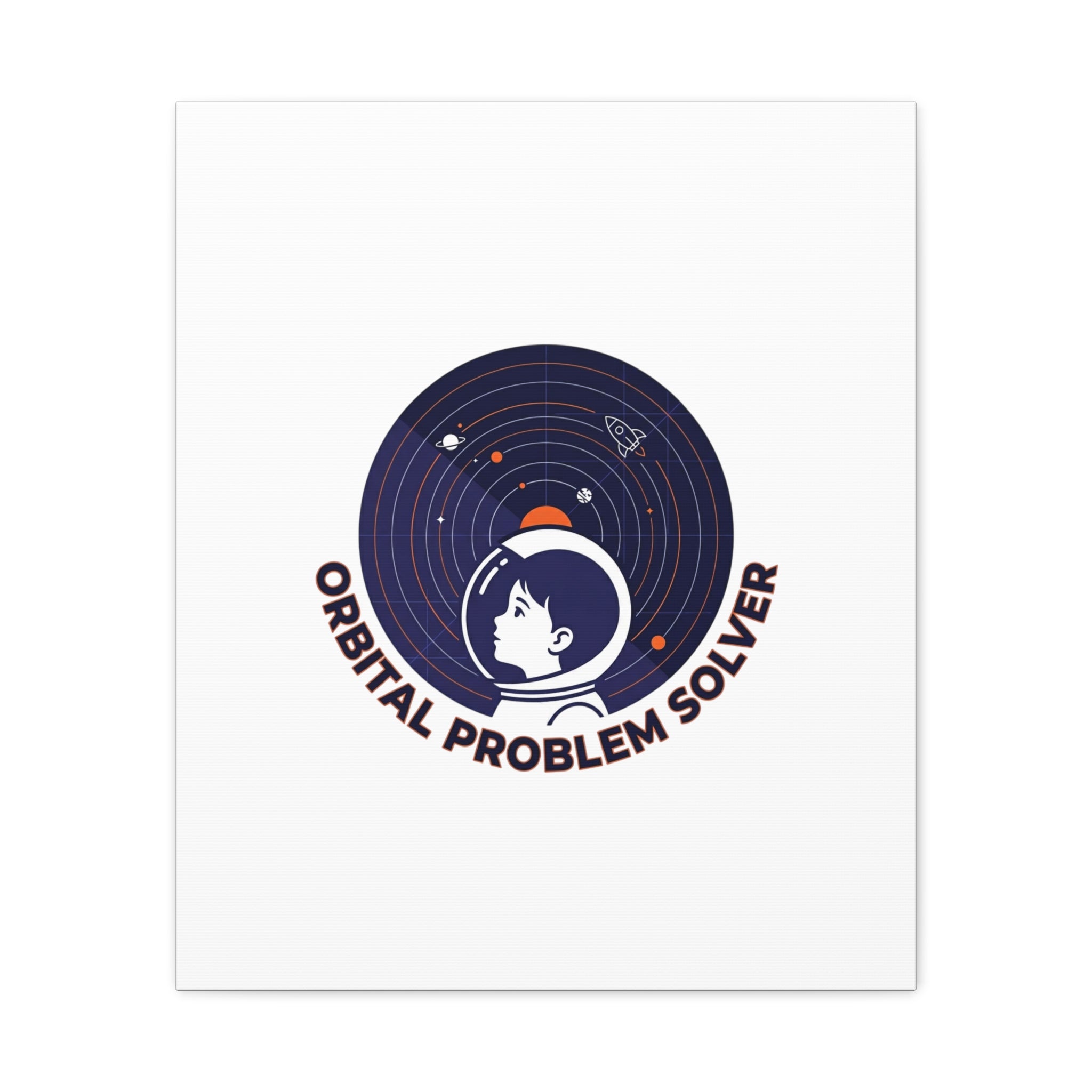 Orbital Problem Solver Canvas | space mission patch, astronaut art, cosmic science