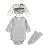 Rabbit Ears Long Sleeve Baby's Romper Romper Three Pieces