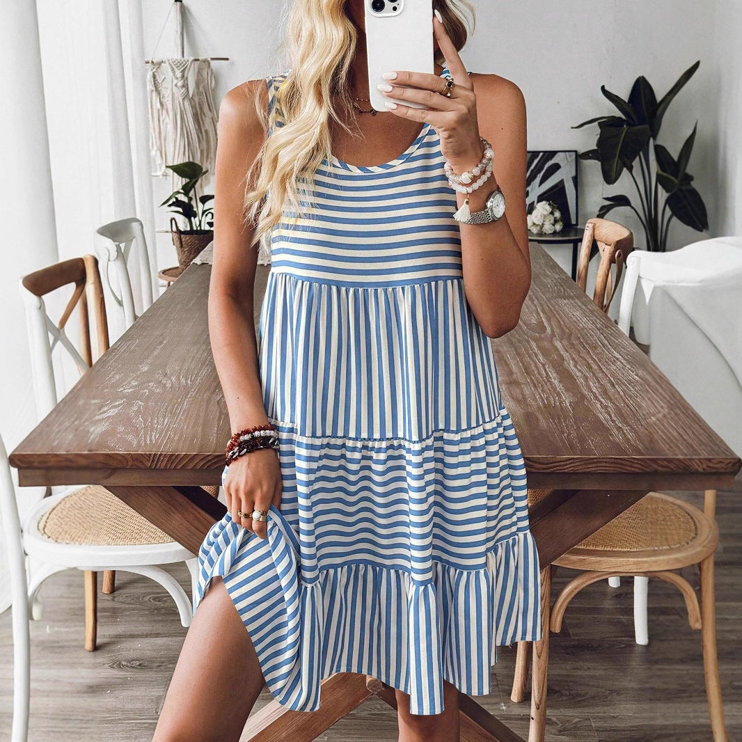 Fashionable Loose Sleeveless Dress For Women