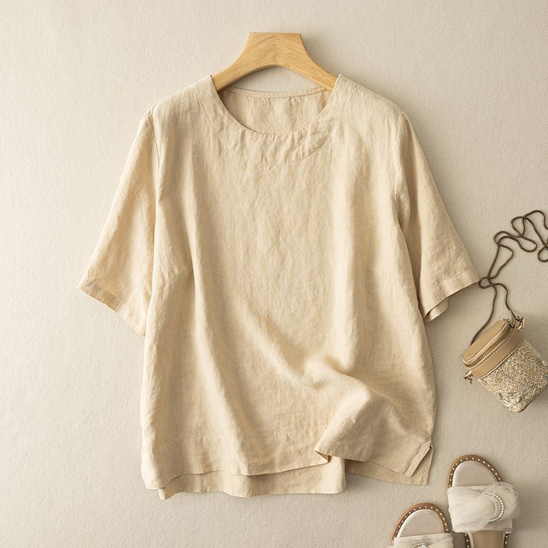 Textured 2025 Summer New Arrival Loose-fit Casual Pullover