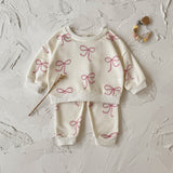 Infant And Toddler Bow-Knot Printed Two-Piece Set