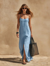Loose Casual Resort-style Minimalist Sleeveless Slip Dress