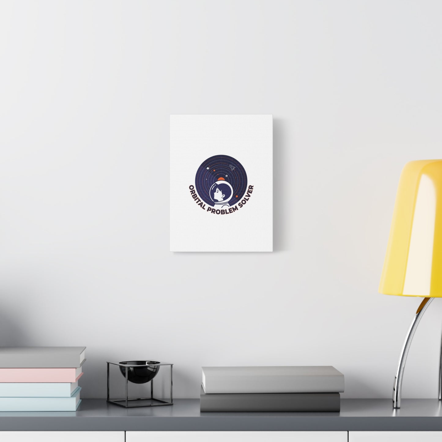 Orbital Problem Solver Canvas | space mission patch, astronaut art, cosmic science