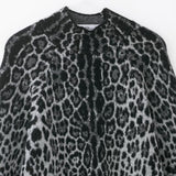 Jacquard wide sleeved knitted sweater
