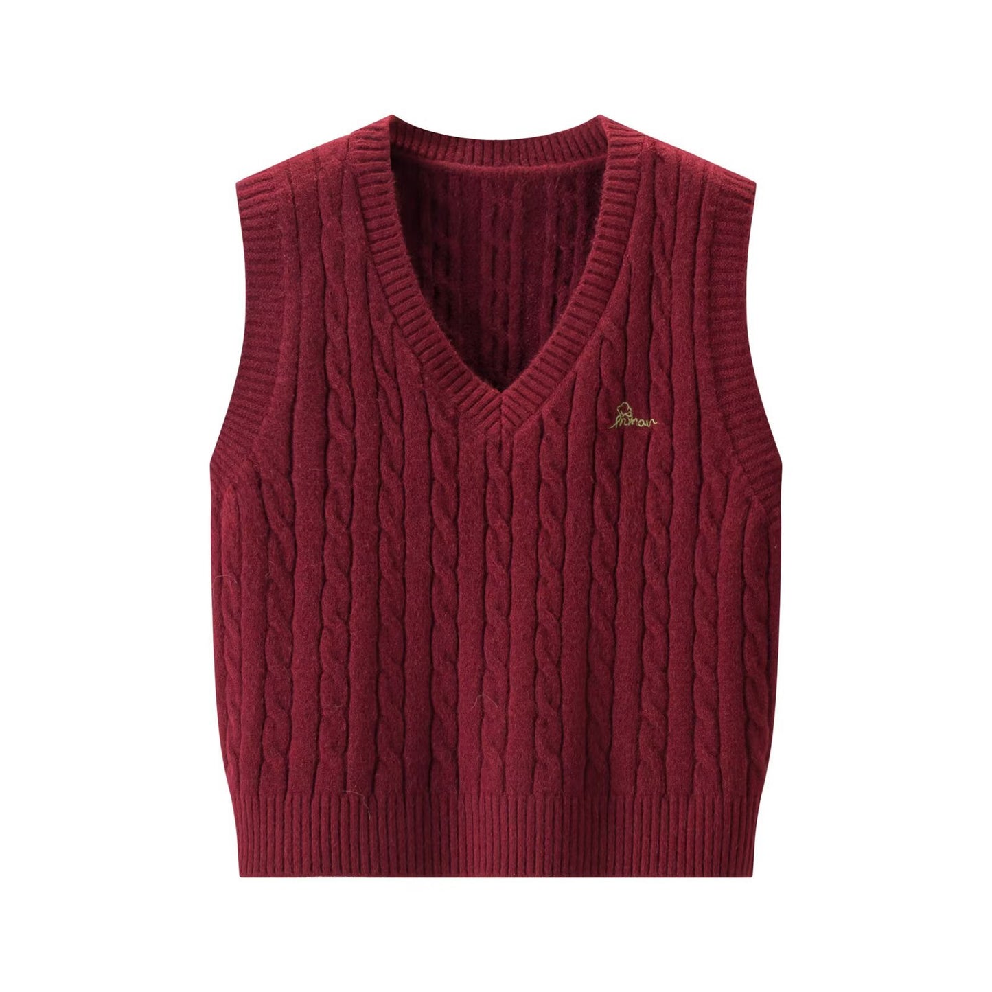 V-neck Fried Dough Twists sweater sleeveless vest