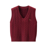V-neck Fried Dough Twists sweater sleeveless vest