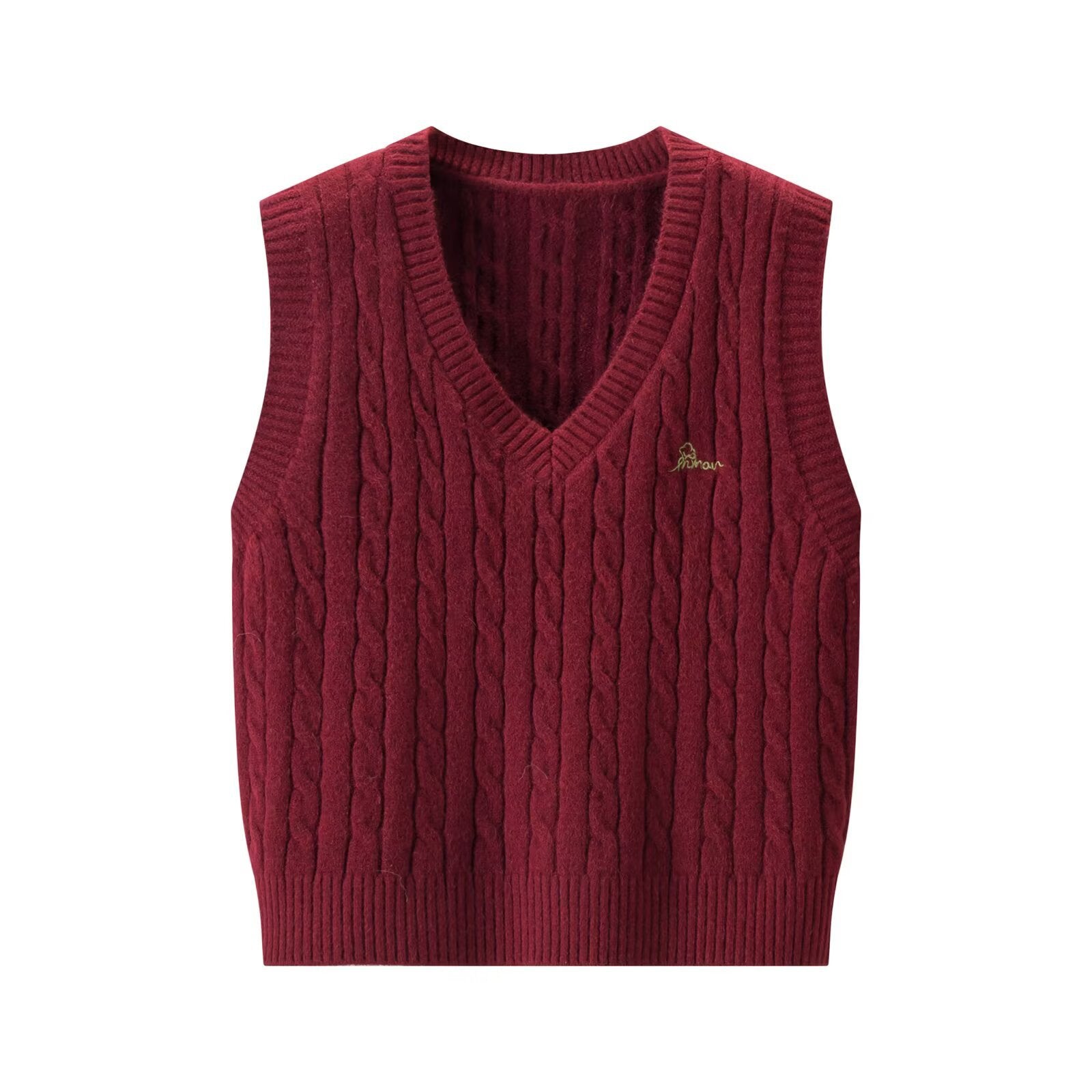 V-neck Fried Dough Twists sweater sleeveless vest