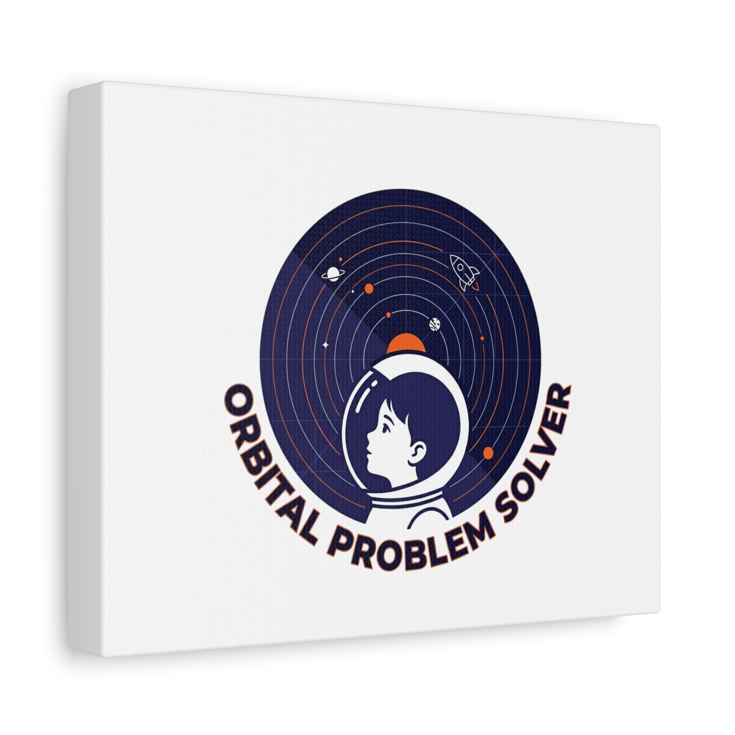 Orbital Problem Solver Canvas | space mission patch, astronaut art, cosmic science