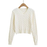 V-neck long sleeved sweater