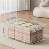 Large Transparent Plastic Storage Box - Perfect for Organizing Clothes, Quilts, Toys, and Snacks in Wardrobe & Home Use