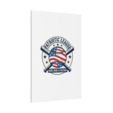 Patriotic Baseball Emblem Canvas | Vintage Red White Blue Baseball Wall Art