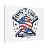 Patriotic Baseball Emblem Canvas | Vintage Red White Blue Baseball Wall Art