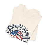 Patriotic Baseball Graphic Tee | Vintage Red White Blue Home Run Shirt