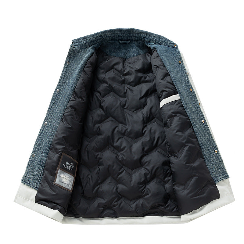 Men's Jacket Fake Two-Piece Korean-Style Trendy Loose Mens