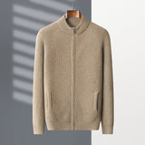 Men's Half Turtleneck Zipper Cardigan Thickened Jacket Casual