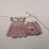 Autumn Baby Plaid Clothes Doll Shirt Suit