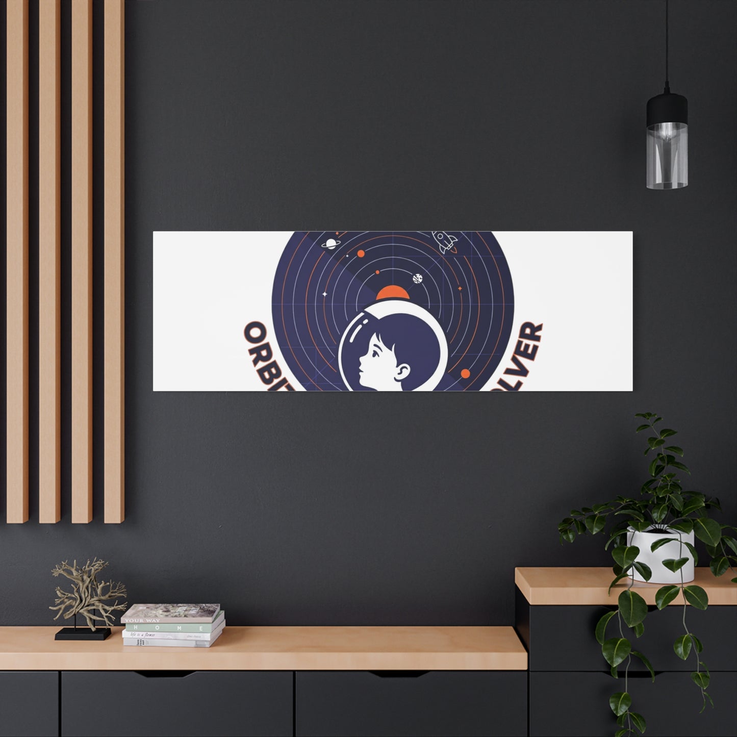 Orbital Problem Solver Canvas | space mission patch, astronaut art, cosmic science