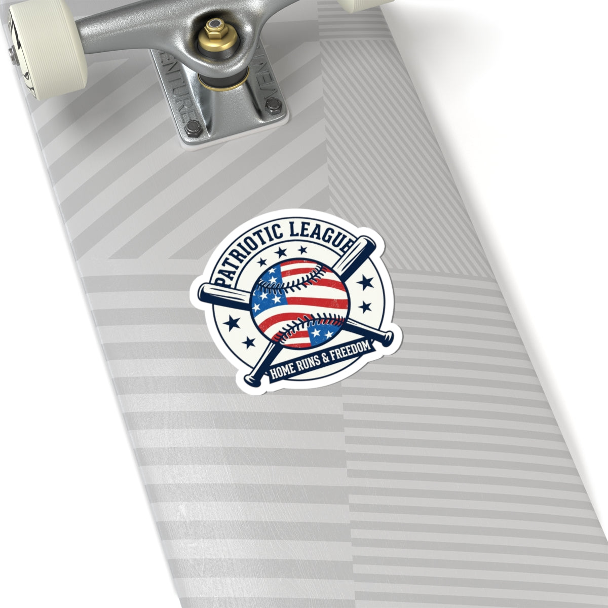 Patriotic Baseball Logo Sticker | Kiss-Cut, Vintage Ballpark Aesthetic