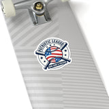 Patriotic Baseball Logo Sticker | Kiss-Cut, Vintage Ballpark Aesthetic