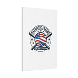 Patriotic Baseball Emblem Canvas | Vintage Red White Blue Baseball Wall Art