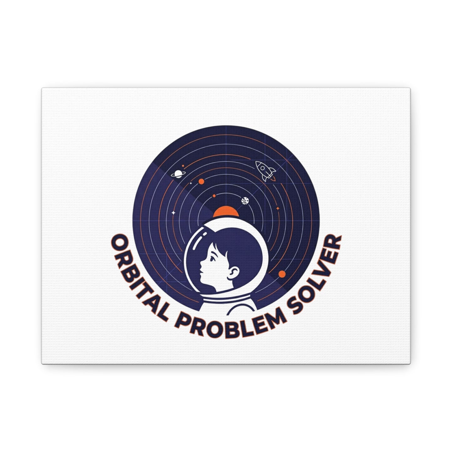 Orbital Problem Solver Canvas | space mission patch, astronaut art, cosmic science