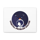 Orbital Problem Solver Canvas | space mission patch, astronaut art, cosmic science