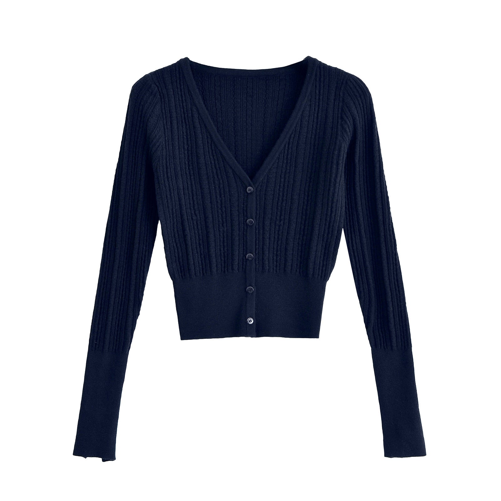 V-neck slim fit long sleeved top