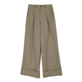 Womens Spring Long Straight Jeans With Rolled Hems