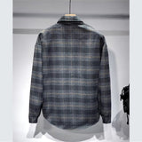 Men's Fashionable Lapel Casual Plaid Shirt