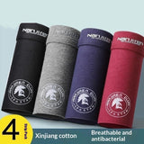 Pack Of 4 Mens Comfortable Breathable Cotton Boxer Briefs With  Prints
