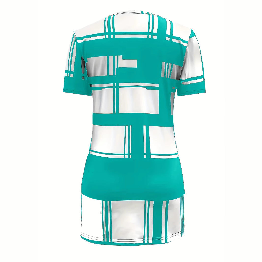 Casual Fashion Color-Block Digital Print Shirt Top