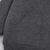 Thick knitted sweater jacket with added velvet