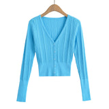 V-neck slim fit long sleeved top
