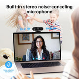 Mini 4K USB Webcam with Mic, Auto Focus HD Camera for PC & Laptop, 30fps 2K/1080P Conference Cam