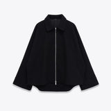 Wool blend zipper jacket