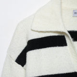 Lazy style simple and loose casual striped knitted sweater
