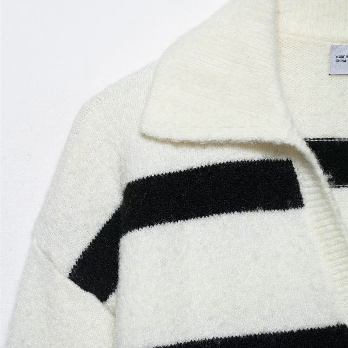 Lazy style simple and loose casual striped knitted sweater