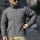 Men's Winter Warm Padded Jacket, Lightweight Hooded Tactical Parka, Outdoor Waterproof Windproof Cold-Weather Hiking Jacket.