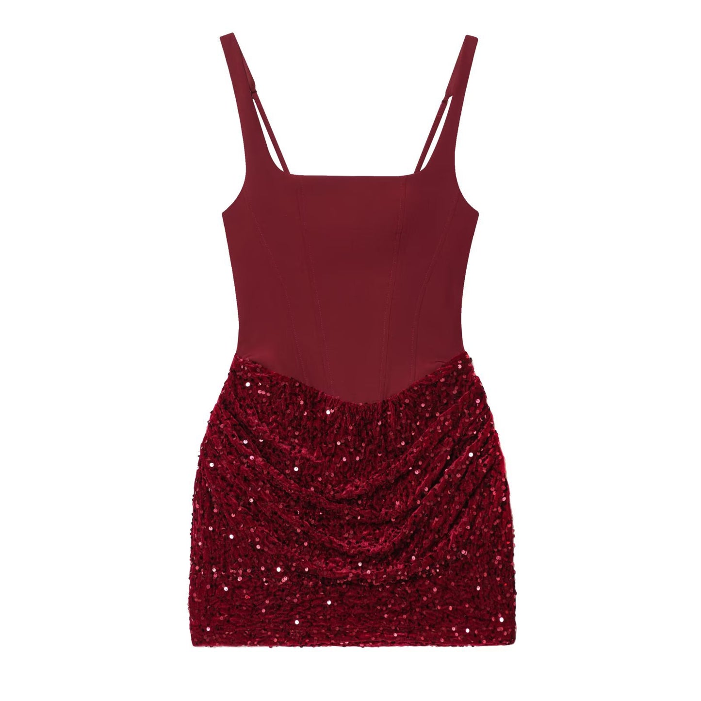 Spicy girl sequin wrapped waist waist strap skirt