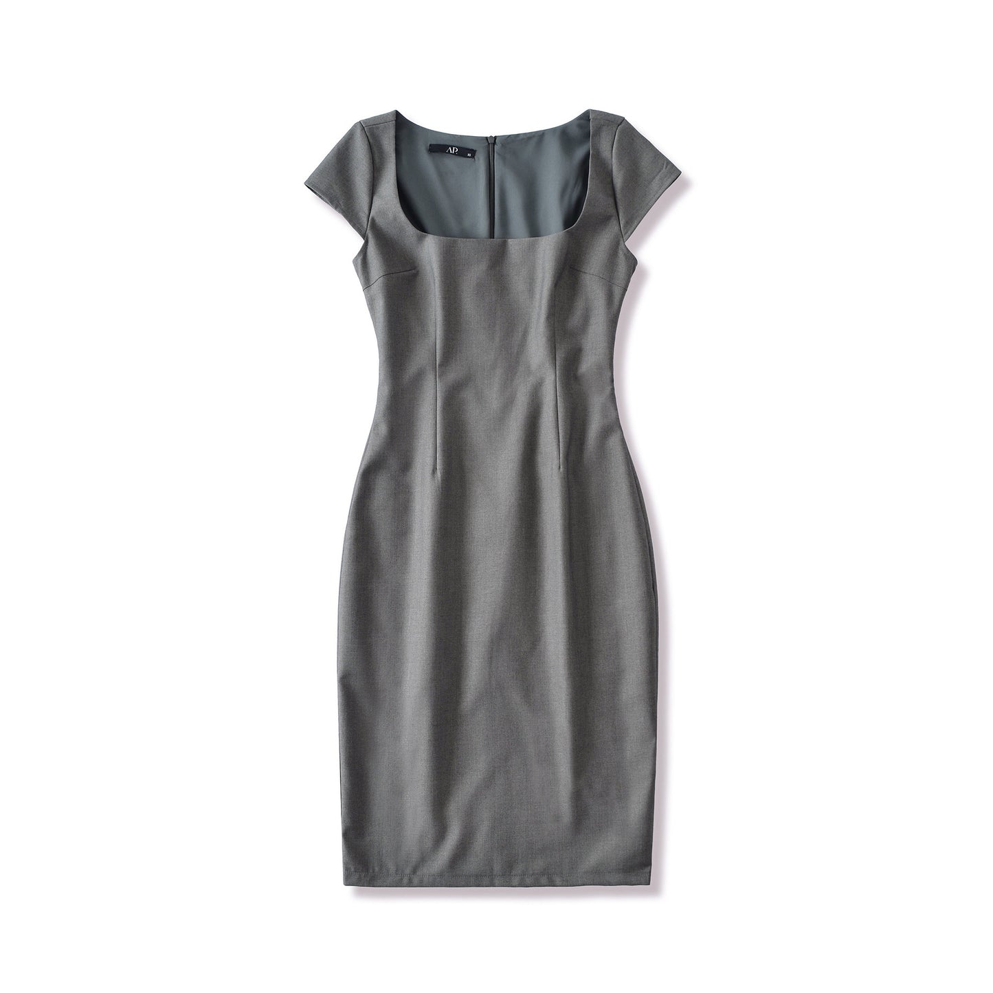 Solid color pullover square neck dress