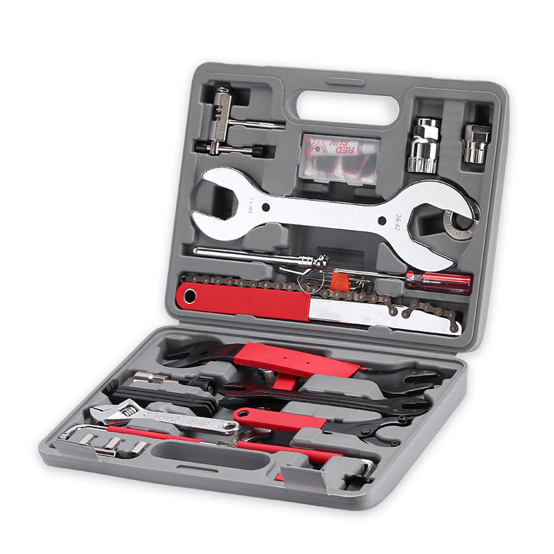 Complete 44-Piece Bicycle Repair Kit – Essential Tools for Chain, Crank, Freewheel, and Multi-Purpose Bike Key Repairs