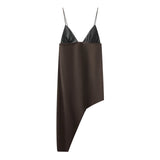 Spicy girl splicing asymmetrical top