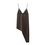 Spicy girl splicing asymmetrical top