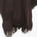 Tassel embellished knitted cloak jacket