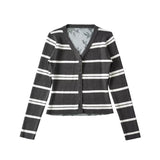 Lace striped cardigan top