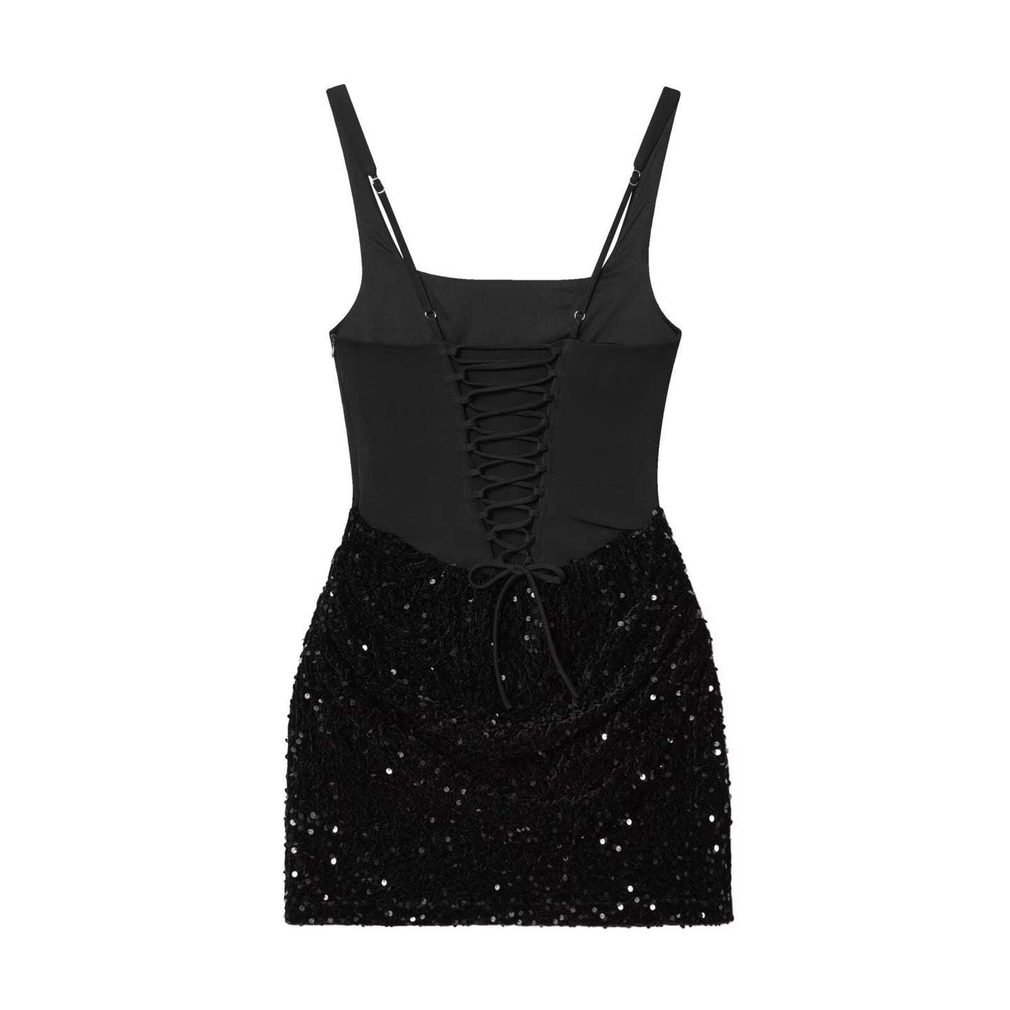 Spicy girl sequin wrapped waist waist strap skirt